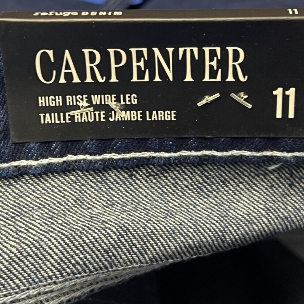 Refuge Denim Carpenter Blue Jeans Size 11 High Rise Wide Leg Utility Workwear - Picture 8 of 14